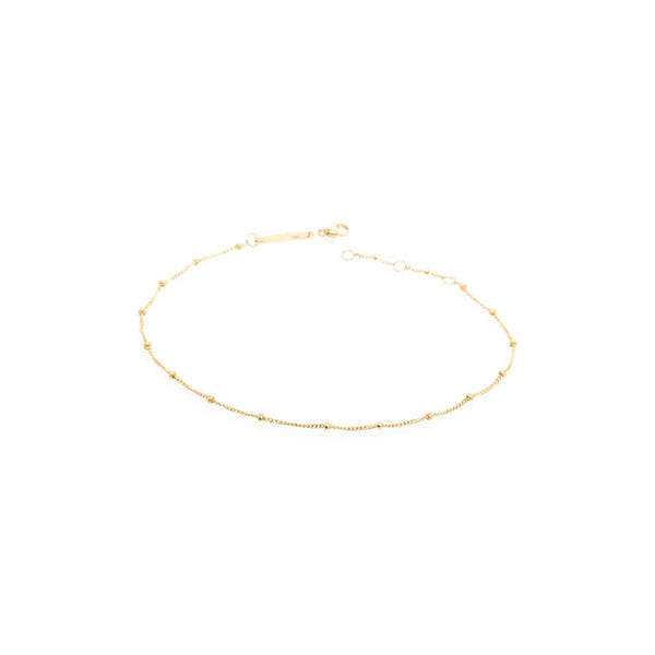 Satellite Bead Curb Chain Anklet - 1